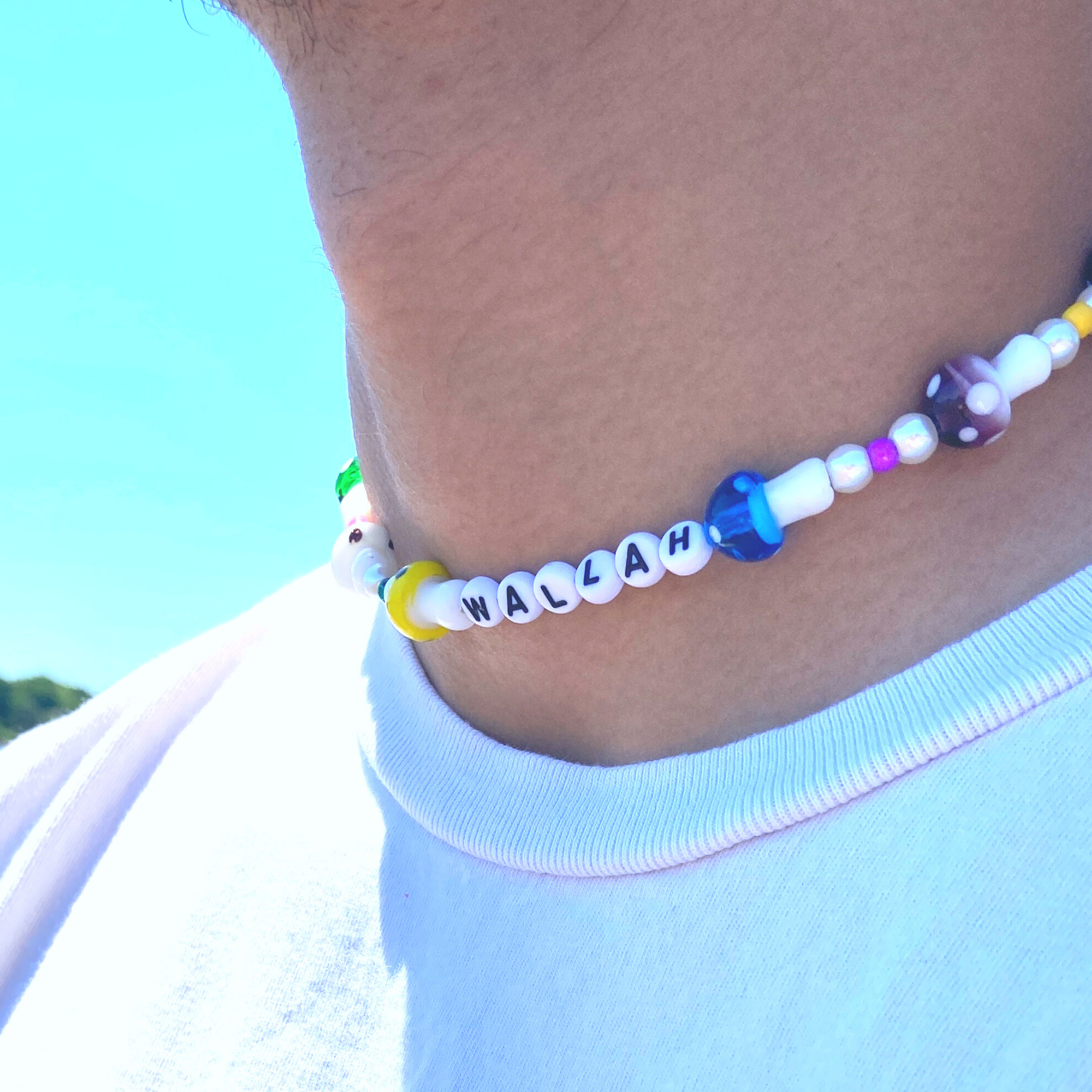 Letter bead necklace deals