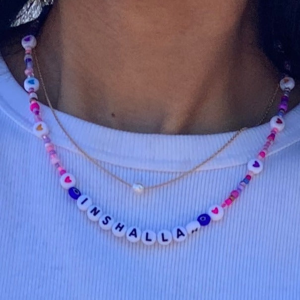 Inshallah Letter Bead Necklace